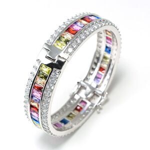 Silver Topaz and Morganite Bracelet - Exquisite Handcrafted Gemstone Jewelry